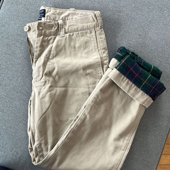 J. Crew The Sutton Straight Leg Flannel Lined Khakis - Cabin Pants Size 30X30 - Picture 4 of 7